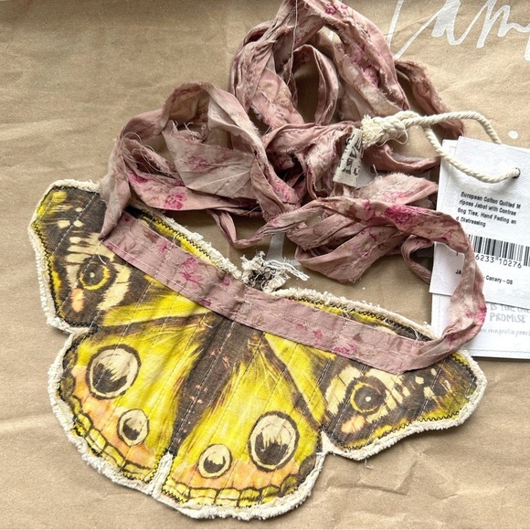Nwt Magnolia Pearl Mariposa Butterfly Jabot Canary Sold Out Limited Edition - Picture 4 of 8